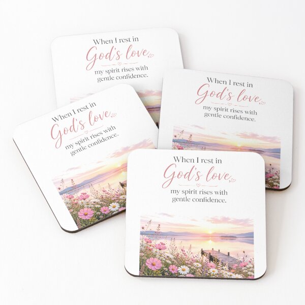 Item preview, When I Rest in God’s Love Christian Floral Wall Art | Faith Quote Print | Feminine Inspirational Decor designed and sold by LoveNurseries.
