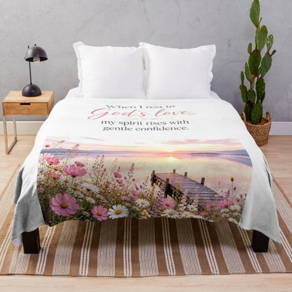 Item preview, When I Rest in God’s Love Christian Floral Wall Art | Faith Quote Print | Feminine Inspirational Decor designed and sold by LoveNurseries.