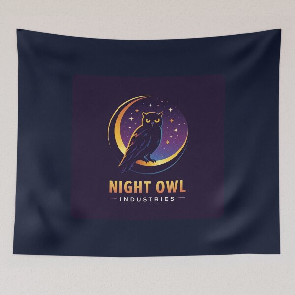 Item preview, Night Owl Industries Emblem – Moon Owl Productivity Logo, Nocturnal Work Aesthetic designed and sold by MagicMakerPh⭐⭐⭐⭐⭐.