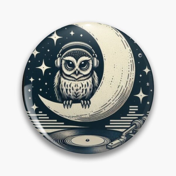 Item preview, Moonlight DJ Owl – Cosmic Vinyl Vibes designed and sold by Dogandesighn.