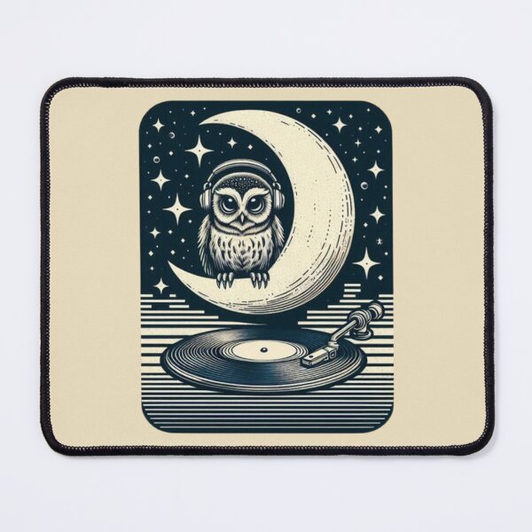 Item preview, Moonlight DJ Owl – Cosmic Vinyl Vibes designed and sold by Dogandesighn.