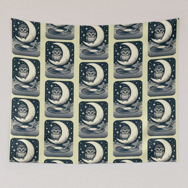 Item preview, Moonlight DJ Owl – Cosmic Vinyl Vibes designed and sold by Dogandesighn.