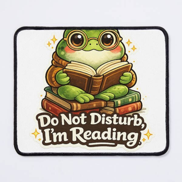 Item preview, Cute Frog Reading Books Sticker | Do Not Disturb I’m Reading Book Lover Design designed and sold by LandlordsIndia.
