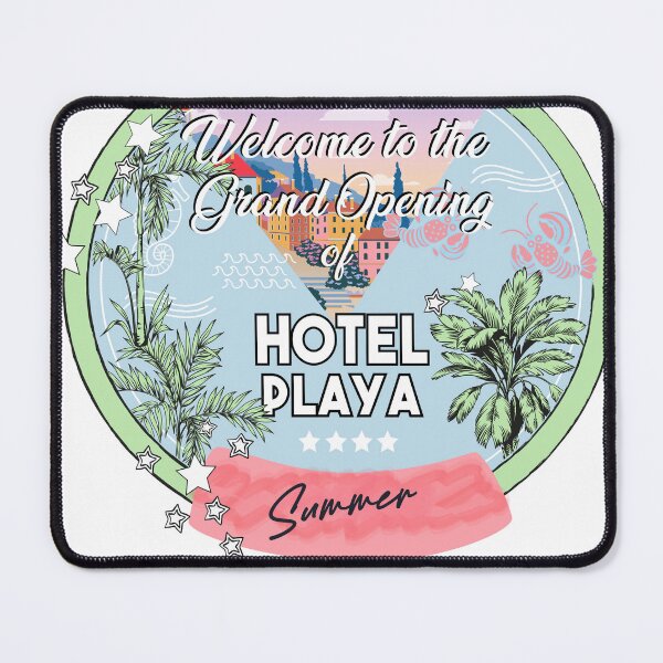 Item preview, Hotel Playa Welcome Grand Opening Summer Tropical Circle Badge T-Shirt designed and sold by Atique Creations.