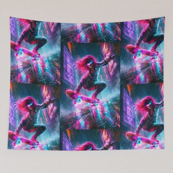 Item preview, Neon Skateboard Adventure designed and sold by jodotodesign.