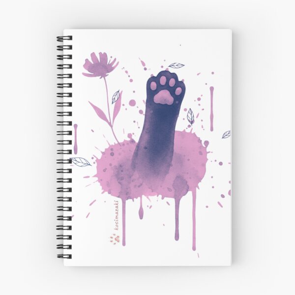 Item preview, Salpicadura de tinta de huella de gato negro | Lámina artística en acuarela rosa | Kosimazaki designed and sold by kosimazaki.