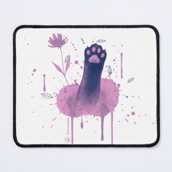 Item preview, Black Cat Paw Ink Splash | Pink Watercolor Art Print | Kosimazaki designed and sold by kosimazaki.