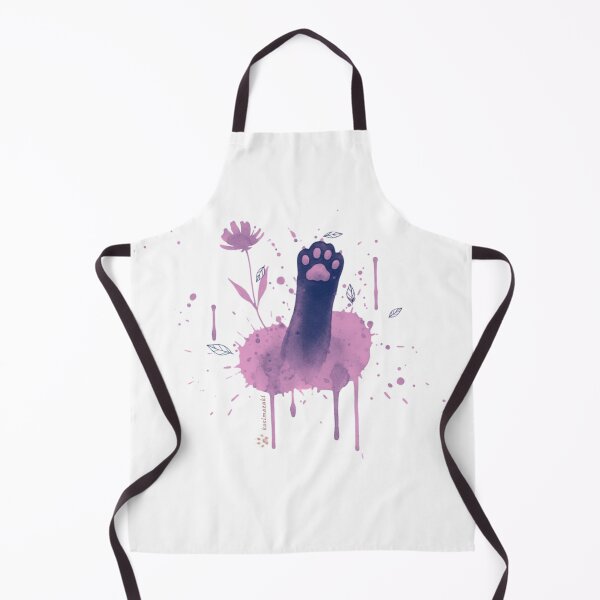 Item preview, Black Cat Paw Ink Splash | Pink Watercolor Art Print | Kosimazaki designed and sold by kosimazaki.