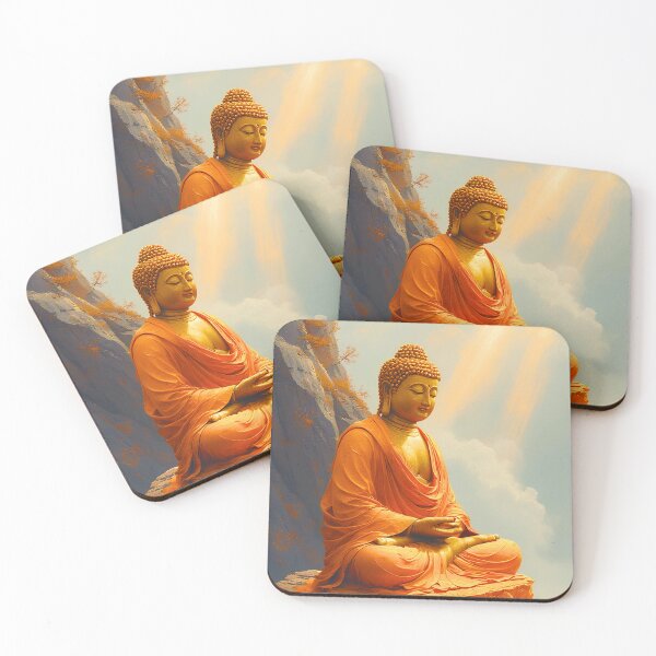 Item preview, Serene Golden Buddha Mountain Meditation designed and sold by ZenGrooves.