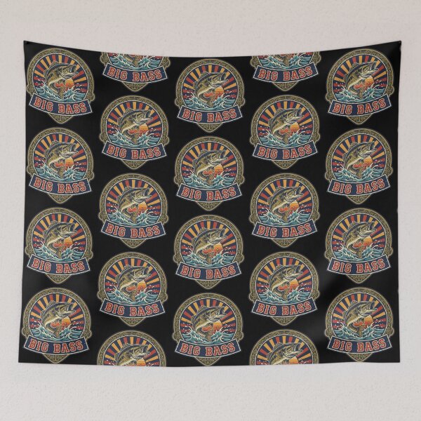 Item preview, Big Bass Splash – Retro Fishing Emblem designed and sold by Dogandesighn.