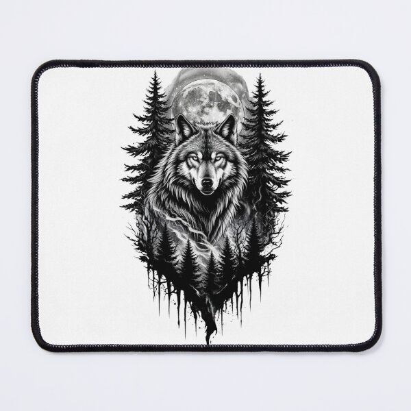 Item preview, Mystic Wolf Under Moonlight – Dark Forest Gothic Wolf Art designed and sold by Redshop04.