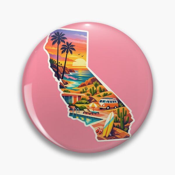 Item preview, California Dreamscape State Silhouette | Palm Trees, Coastal Sunset & Poolside Paradise designed and sold by Anime-Clothes1.