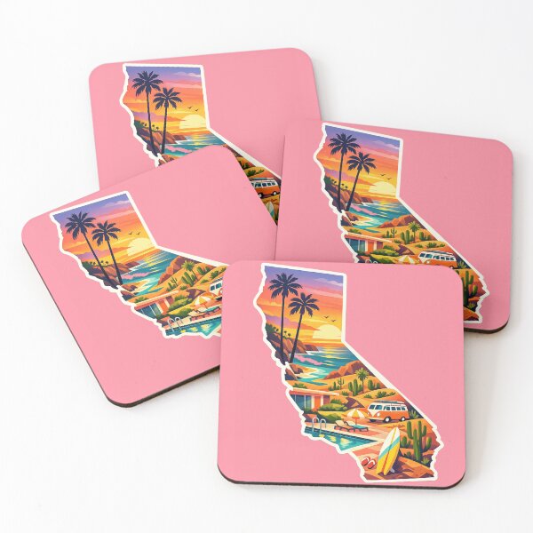 Item preview, California Dreamscape State Silhouette | Palm Trees, Coastal Sunset & Poolside Paradise designed and sold by Anime-Clothes1.