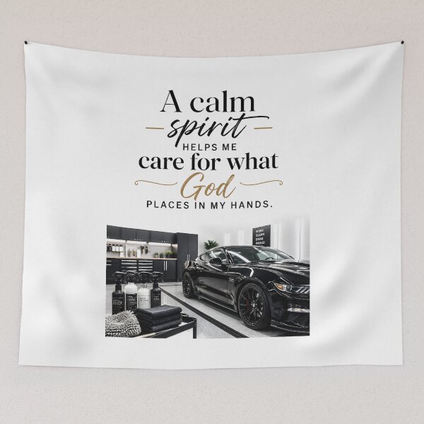 Item preview, A Calm Spirit Christian Garage Wall Art | Faith Quote Print | Masculine Faith Decor designed and sold by LoveNurseries.