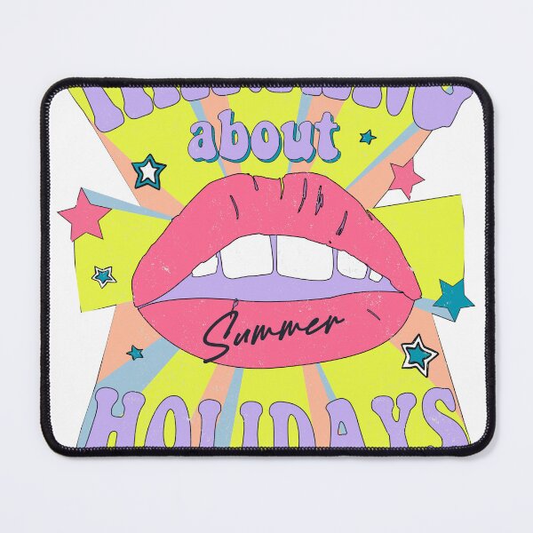 Item preview, Thinking About Summer Holidays Retro Lips Groovy Graphic T-Shirt designed and sold by Atique Creations.