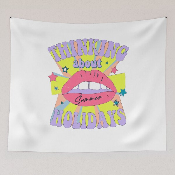 Item preview, Thinking About Summer Holidays Retro Lips Groovy Graphic T-Shirt designed and sold by Atique Creations.