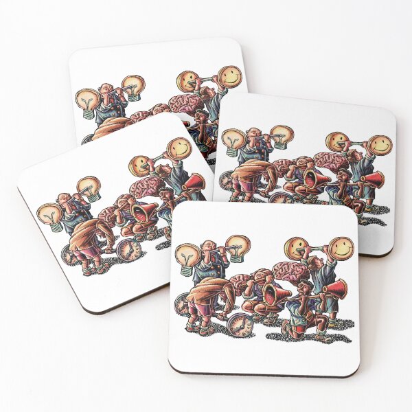 Item preview, People lifting weights of self-help: attitude, ideas, time management, thinking, and self-promotion. designed and sold by LisaHaney.