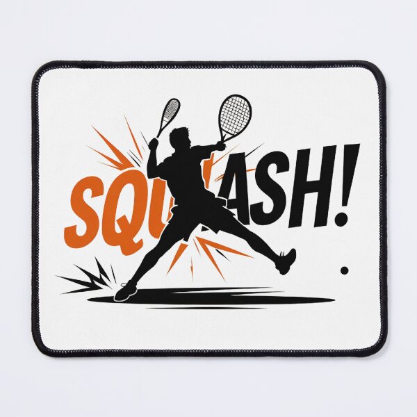 Item preview, Squash Player Jump Shot Orange Comic Style Art designed and sold by RareVisuals.