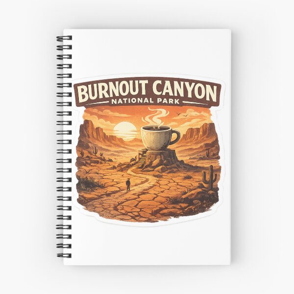 Item preview, Burnout Canyon National Park Sticker | Funny Coffee Lover Vintage Travel Poster | Burnout Humor Gift designed and sold by MrDev.