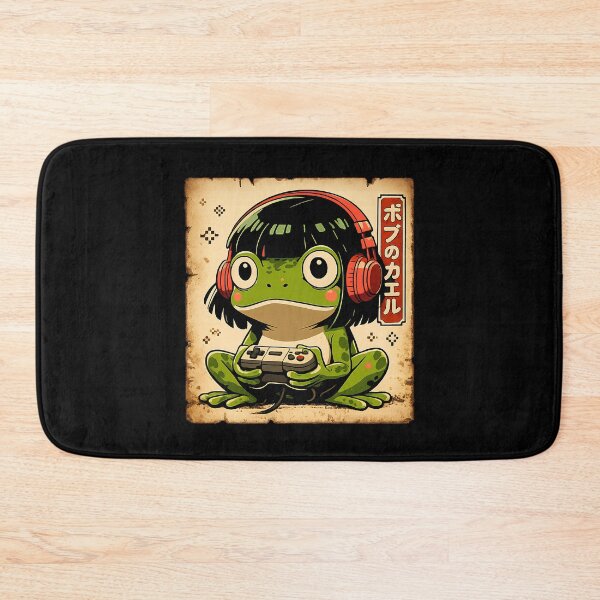 Item preview, Retro Gamer Frog With Bob Haircut designed and sold by LunaMagicStudio.