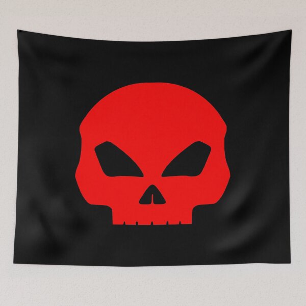 Item preview, Red Death Skull on Black designed and sold by Creepyhollow.