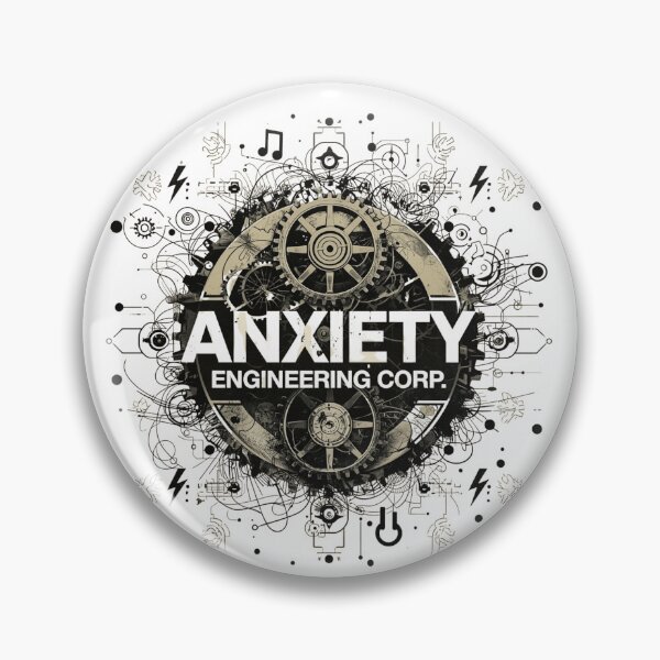 Item preview, Anxiety Engineering Corp Logo – Chaotic Gear Diagram Mental Health Humor, Industrial Tech Parody designed and sold by MagicMakerPh.