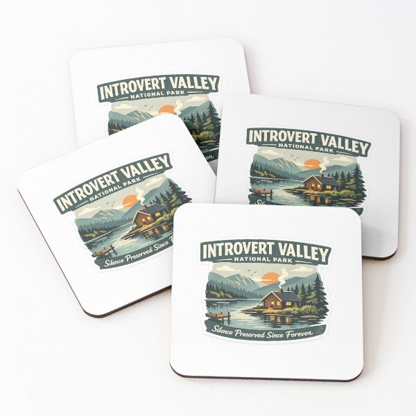 Item preview, Introvert Valley National Park Sticker | Cozy Cabin Lake Vintage Travel Poster | Introvert Gift designed and sold by MrDev.