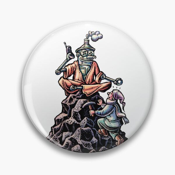 Item preview, robot guru swami sitting on the summit in lotus position designed and sold by LisaHaney.