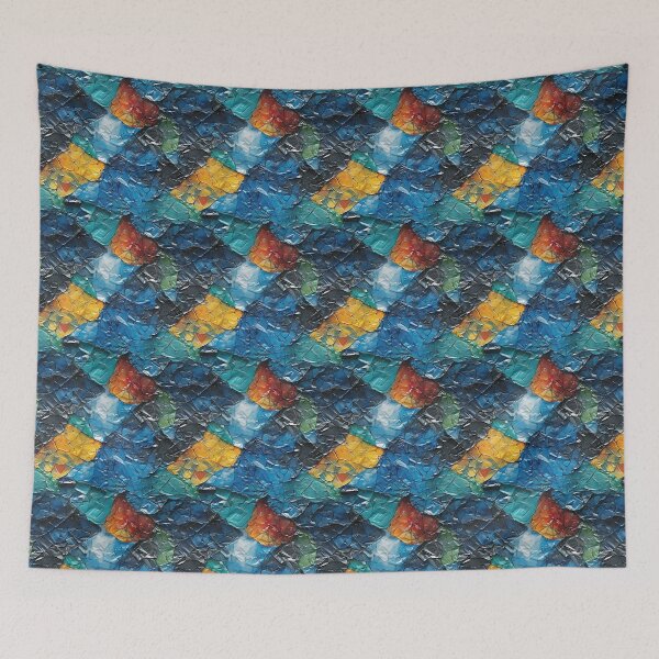 Item preview, Dark Blue Plastic Chunk Mosaic Seamless Photo Texture designed and sold by DigitaICraft.