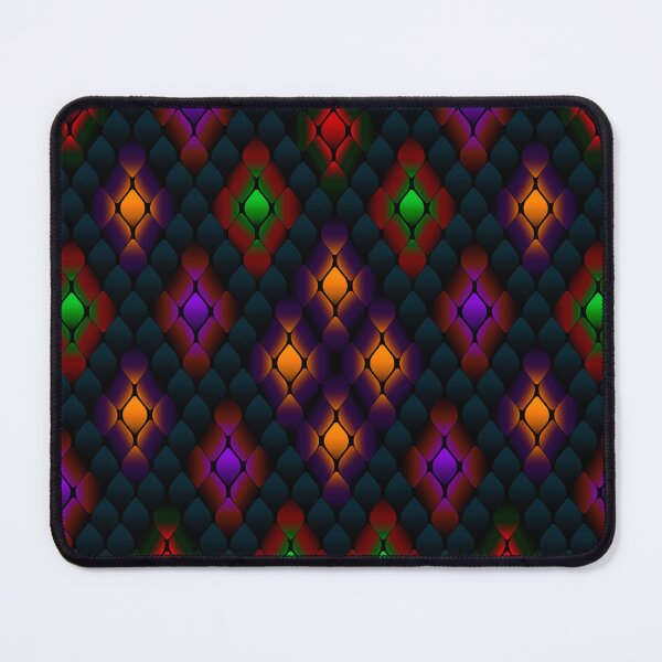Item preview, Glowing Jewel Scale Pattern - Dark Rainbow Mosaic Seamless Design designed and sold by Ihor Ivanov.