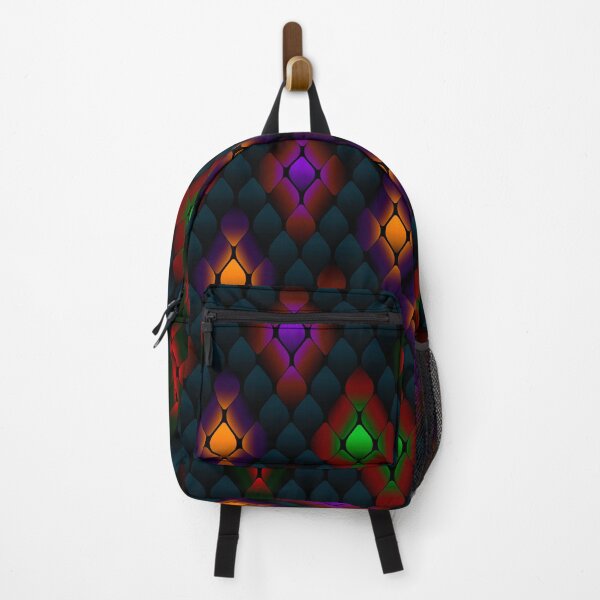 Item preview, Glowing Jewel Scale Pattern - Dark Rainbow Mosaic Seamless Design designed and sold by Ihor Ivanov.