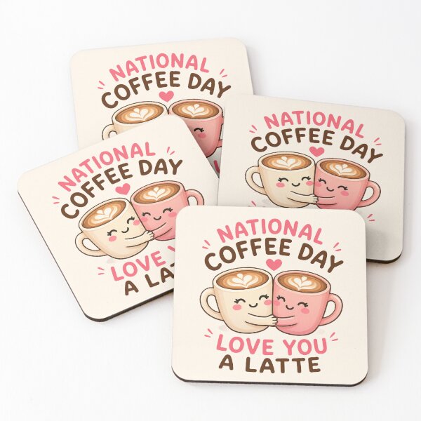 Item preview, National Coffee Day Love You A Latte Cute Coffee Cup Hugging Kawaii Coffee Lover Gift designed and sold by alchemist1636.