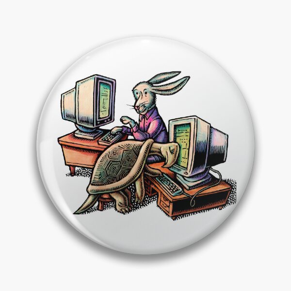 Item preview, tired turtle at office taking nap while rabbit works on computer designed and sold by LisaHaney.
