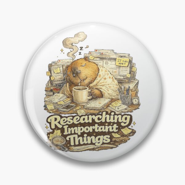 Item preview, Researching Important Things - Funny Sleepy Capybara Productivity Meme designed and sold by NarpLTD.