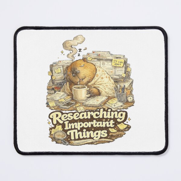 Item preview, Researching Important Things - Funny Sleepy Capybara Productivity Meme designed and sold by NarpLTD.