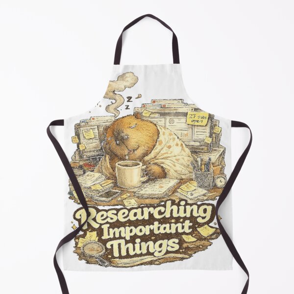 Item preview, Researching Important Things - Funny Sleepy Capybara Productivity Meme designed and sold by NarpLTD.