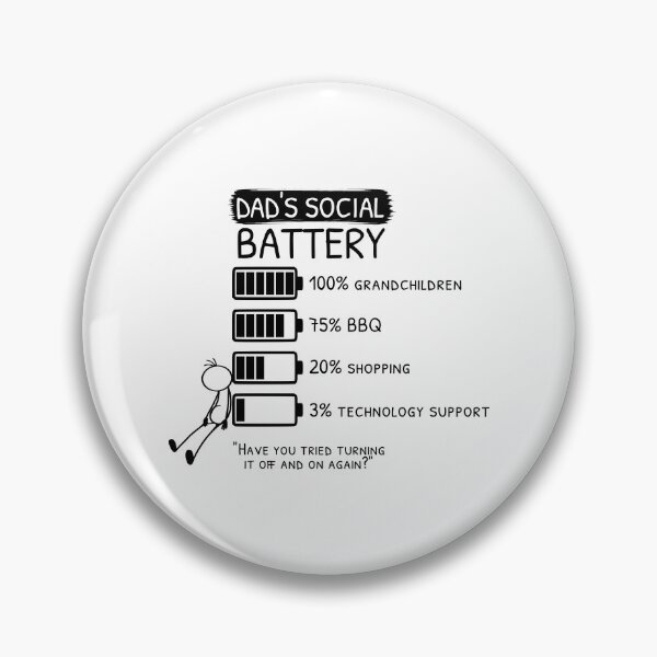 Item preview, Dad's Social Battery Funny Dad Design designed and sold by Pebl-Co.