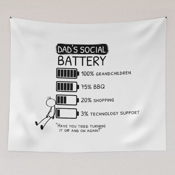 Item preview, Dad's Social Battery Funny Dad Design designed and sold by Pebl-Co.