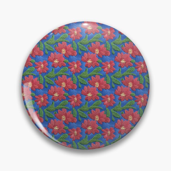 Item preview, Small coral flowers with green leaves on a blue background designed and sold by Beleza e Estilo.