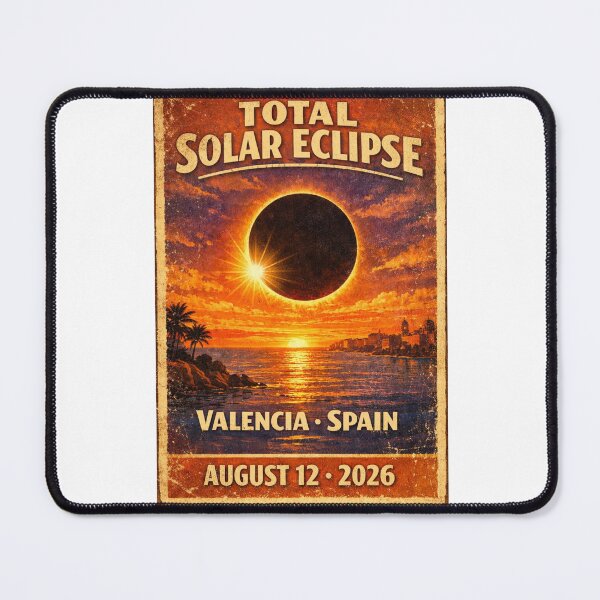 Item preview, Total Solar Eclipse Valencia Spain 2026 — August 12 Totality Vintage Poster Gift designed and sold by Print Loft.