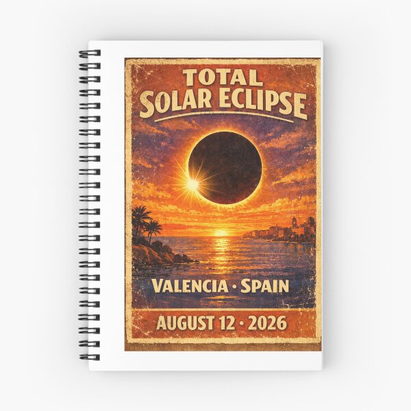 Item preview, Total Solar Eclipse Valencia Spain 2026 — August 12 Totality Vintage Poster Gift designed and sold by Print Loft.
