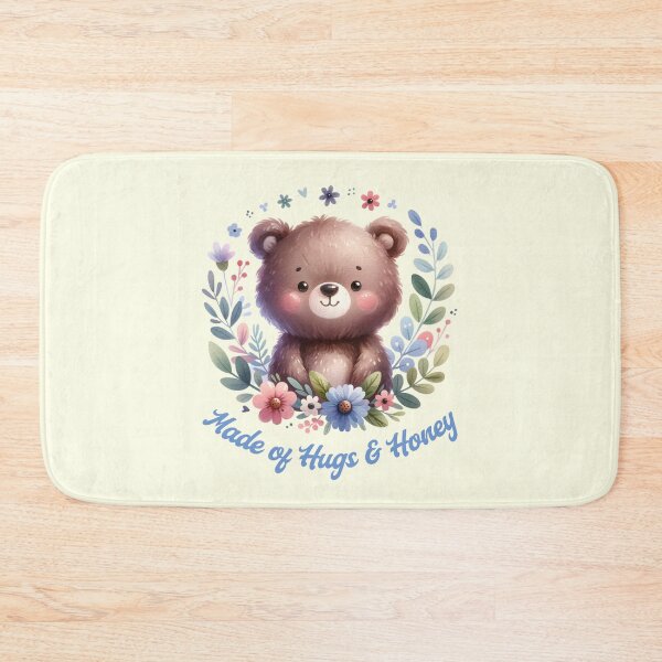 Item preview, Made of Hugs & Honey Cute Teddy Bear Floral Cottagecore Kawaii Design designed and sold by Sachie's Studio.