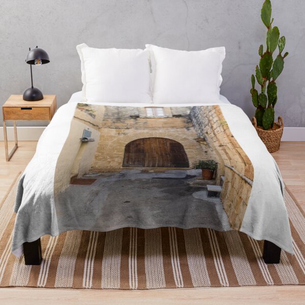 Item preview, Sunlit Stone Archway With Large Wooden Door In Narrow Mediterranean Alleyway designed and sold by Nmallia.