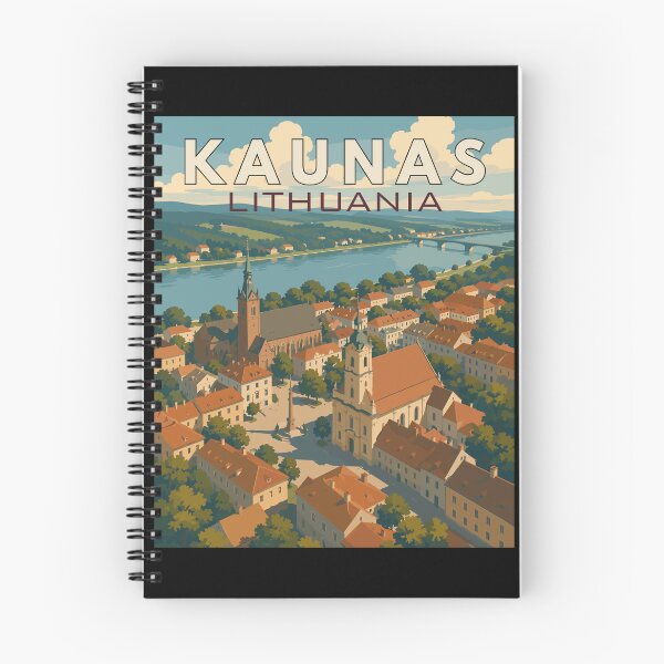 Item preview, Kaunas in Lithuania, Vintage Art Travel Landscape designed and sold by MaateoDesign.