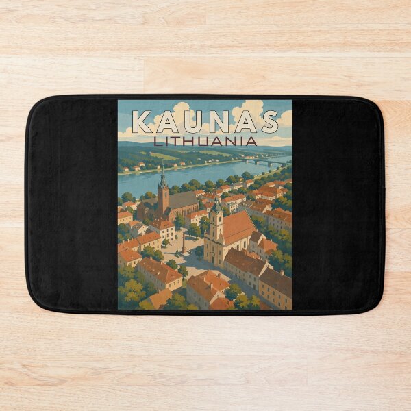 Item preview, Kaunas in Lithuania, Vintage Art Travel Landscape designed and sold by MaateoDesign.