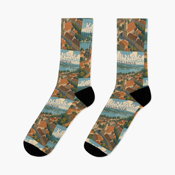 Item preview, Kaunas in Lithuania, Vintage Art Travel Landscape designed and sold by MaateoDesign.
