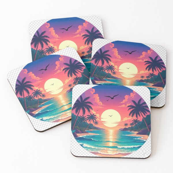 Item preview, Tropical Beach Sunset Paradise | Retro Ocean Landscape with Palm Trees designed and sold by GalleryPeak.