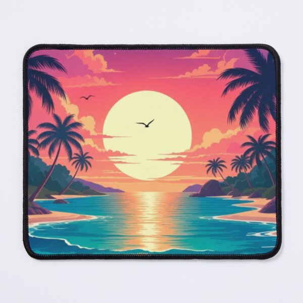 Item preview, Tropical Beach Sunset Paradise | Retro Ocean Landscape with Palm Trees designed and sold by GalleryPeak.