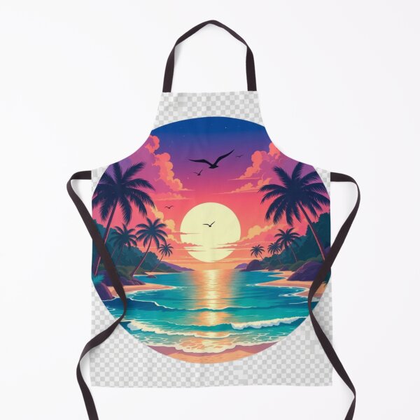 Item preview, Tropical Beach Sunset Paradise | Retro Ocean Landscape with Palm Trees designed and sold by GalleryPeak.
