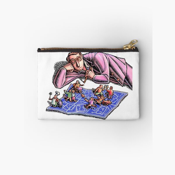 Item preview, architect or developer looks at blueprint drawing with tiny people designed and sold by LisaHaney.
